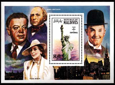 1986年 自由の女神100年記念 切手4種＋切手小型シートセット