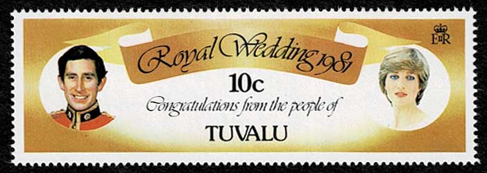 1981年 チャールズ皇太子 ダイアナ妃 ロイヤルウェディング切手 6種