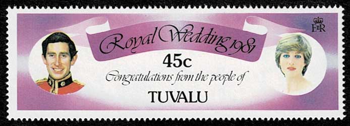 1981年 チャールズ皇太子 ダイアナ妃 ロイヤルウェディング切手 6種