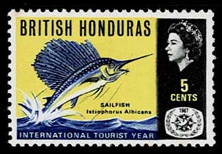 1967年 国際観光年切手4種セット イギリス領ホンジュラス（現
