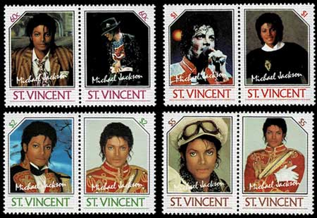 マイケル・ジャクソン 切手セット 8枚 マイケル・ジャクソン 切手8枚セット セントビンセント・グレ