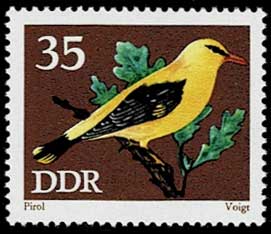 保護されている鳴禽類 切手8種セット 東ドイツ発行 | 切手,ヨーロッパ