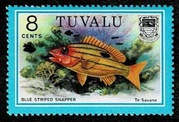 3591 外国切手 国々 魚類 海洋生物シリーズ 4セット16種完 海の魚たち 切手18種セット ツバル発行 | 切手,オセアニア