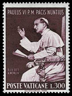 1965年 ローマ教皇パウロ6世 国連訪問記念 切手4種セット