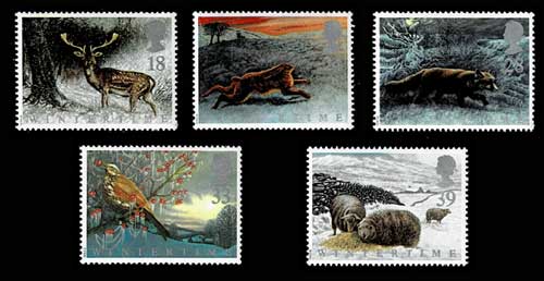 1992年 冬の野生動物 切手5種セット イギリス発行 | 切手,ヨーロッパ