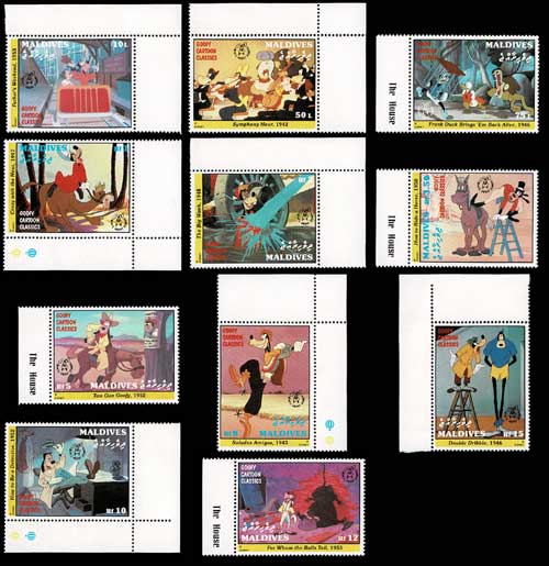 1992年 ディズニー グーフィー生誕60周年記念 切手11種セット
