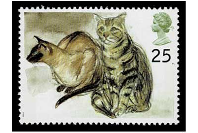 1995年 ネコのイラスト 切手5種セット イギリス発行 | 切手,ヨーロッパ