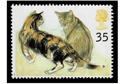 1995年 ネコのイラスト 切手5種セット イギリス発行 | 切手,ヨーロッパ