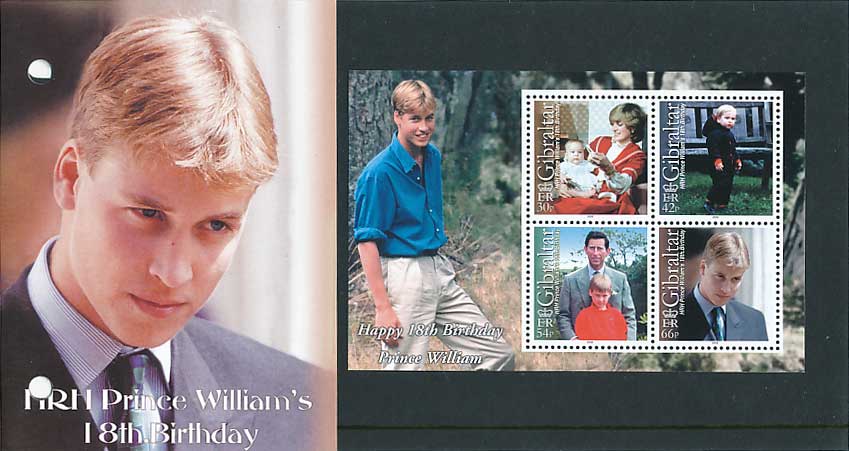 英国ウィリアム王子18歳誕生日記念 切手小型シート（タトウ付き