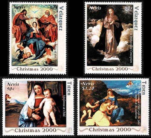 クリスマス切手 切手4種セット セントクリストファー・ネイビス発行