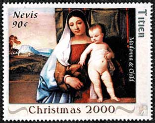 クリスマス切手 切手4種セット セントクリストファー・ネイビス発行