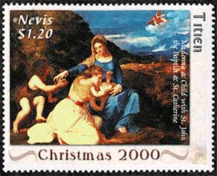 クリスマス切手 切手4種セット セントクリストファー・ネイビス発行