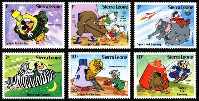 1983年 ディズニー・スペース・アーク・ファンタジー 切手6種セット