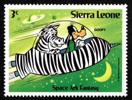 1983年 ディズニー・スペース・アーク・ファンタジー 切手6種セット