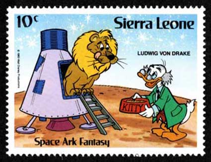 1983年 ディズニー・スペース・アーク・ファンタジー 切手6種セット