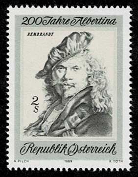 アルベルティーナ美術館所蔵エッチング切手 8種セット オーストリア