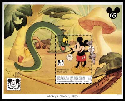 1993年 ディズニー切手 ミッキーマウス生誕65周年 小型シート グレナダ