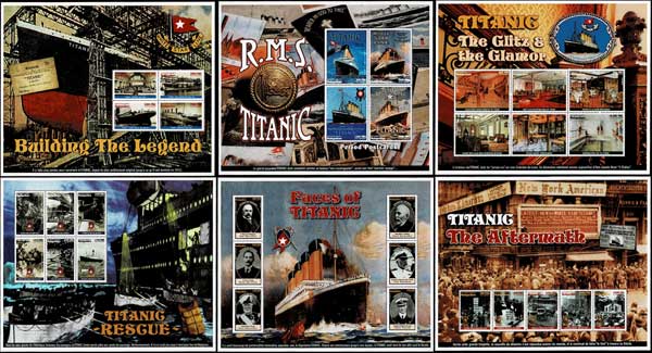 タイタニック号 切手シート6種セット マダガスカル発行 | 切手