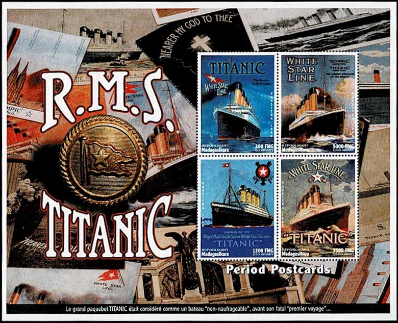 タイタニック号 切手シート6種セット マダガスカル発行 | 切手