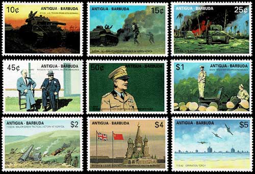 第2次世界大戦 切手9種セット アンティグア・バーブーダ発行 | 切手