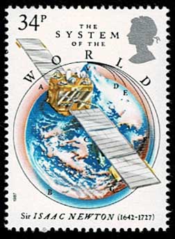 ニュートンのプリンキピア(自然哲学の数学的諸原理)発行300年記念 切手