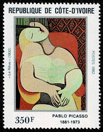 ピカソ絵画切手 5種セット コートジボワール発行 | 切手,アフリカ