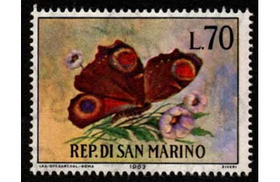 1963年 蝶切手5種セット サンマリノ発行 | 切手,ヨーロッパ | 趣味の
