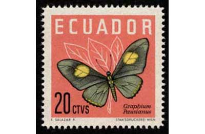 1961年 蝶切手 4種セット エクアドル発行 | 切手,中南米 | 趣味の中古