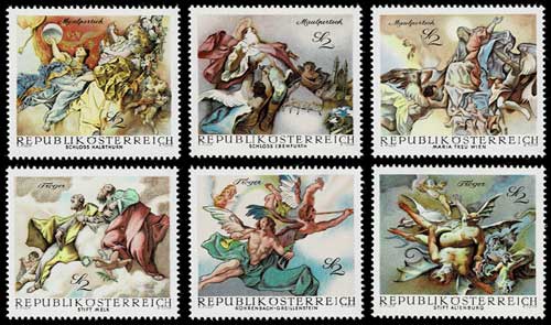 フレスコ画 切手6種セット オーストリア発行 | 切手,ヨーロッパ | 趣味
