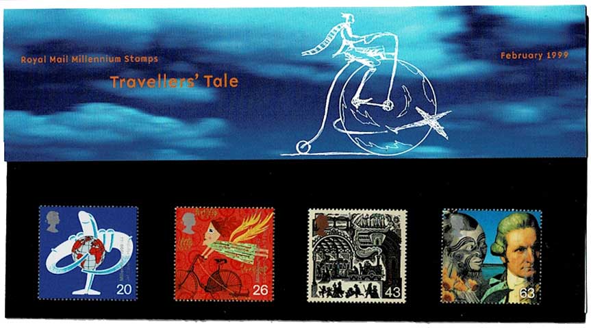 ミレニアムシリーズ2 「旅行」切手4種セット タトウ付き イギリス発行