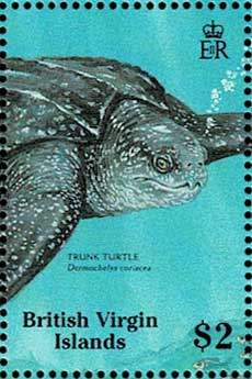 1988年 海洋生物 オサガメ 切手小型シート イギリス領ヴァージン諸島