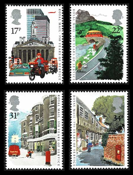 郵便制度350年 記念切手4種セット イギリス発行 | 切手,ヨーロッパ