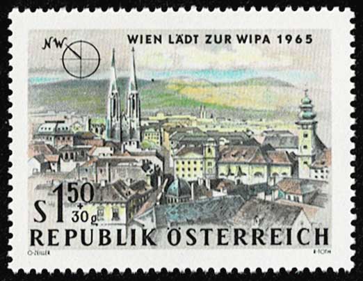 4429 外国切手 オーストリア 1965年 ウィーン国際切手展 6種完