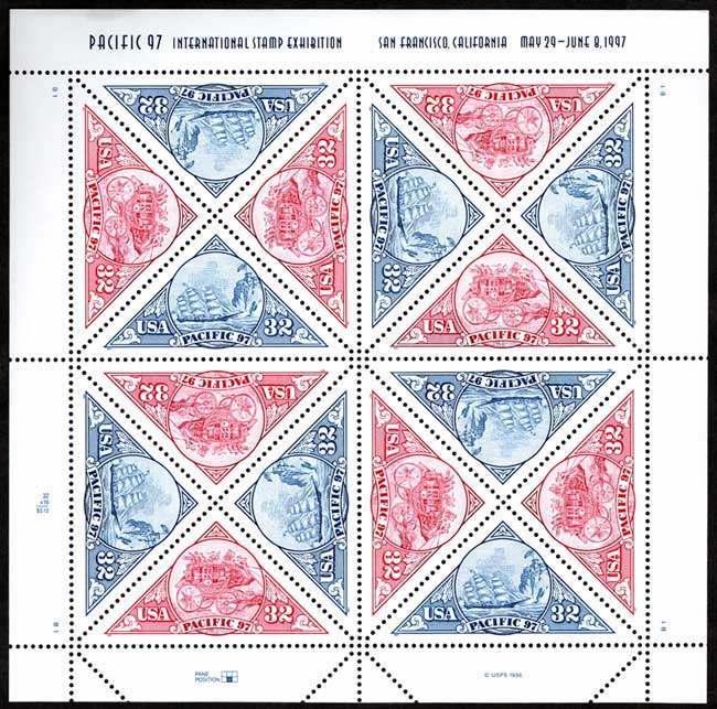 1997年 国際切手展97 切手シート アメリカ合衆国発行 | 切手,北米