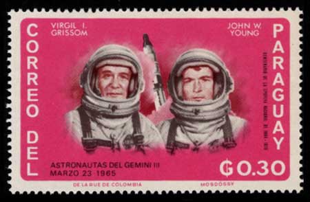 1966年 アメリカ人初の宇宙遊泳を行ったエドワード・ホワイトなど 切手