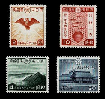紀元2600年記念 切手4種セット | 切手,国内戦前 | 趣味の中古切手や