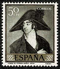 フランシスコ ・ デ ・ ゴヤの絵画切手 10種セット スペイン発行