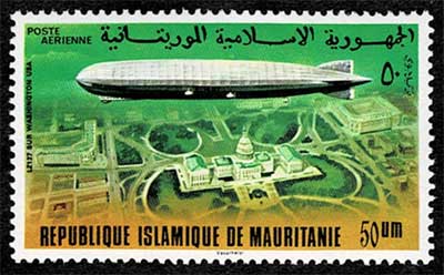 1976年 ツェッペリン飛行船75周年記念 切手6枚セット モーリタニア発行