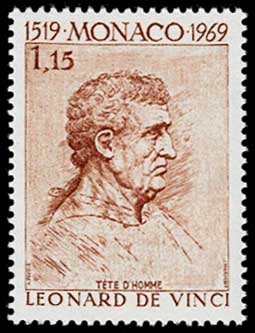 没後450年記念 ダ・ヴィンチのデッサン 切手6種セット モナコ発行