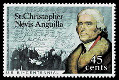 アメリカ独立200周年記念 切手4種セット セントクリストファー