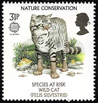 自然保護・絶滅危惧種 切手4種セット タトウ付き イギリス発行 | 切手