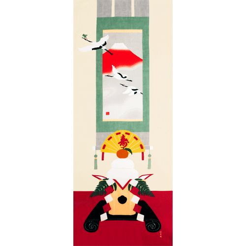 絵てぬぐい　床の間飾り