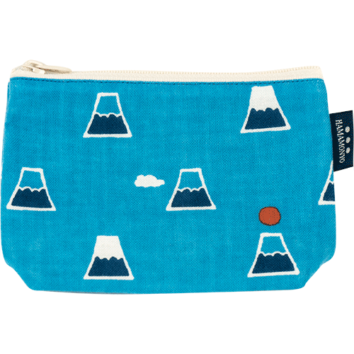 豆ポーチ　富士山と雲