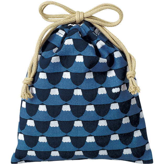 巾着小　富士山小紋