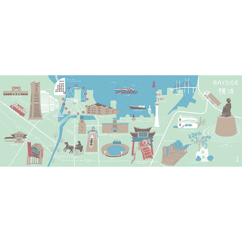 絵てぬぐい　BAYSIDE横浜