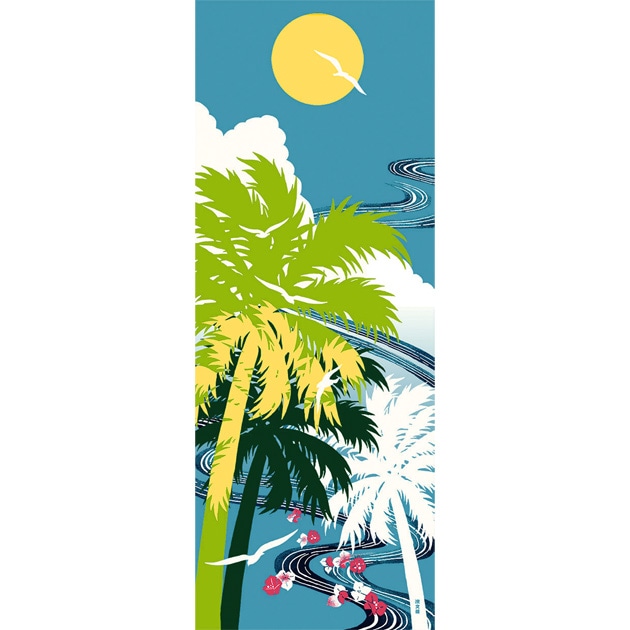 絵てぬぐい　南国夢景色