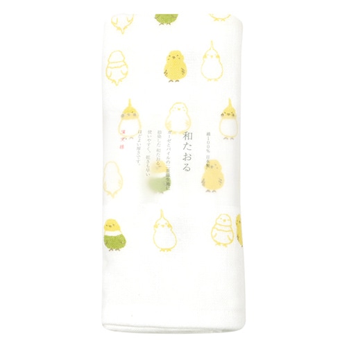 和たおるフェイス　インコ並べ