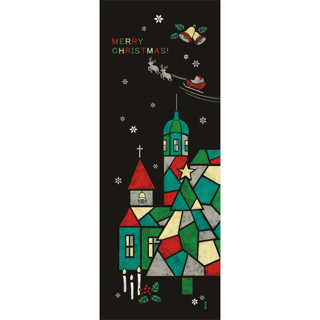 絵てぬぐい　聖夜の灯り