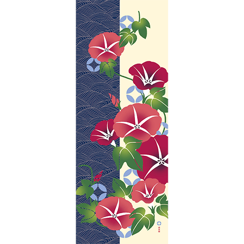 絵てぬぐい　朝顔優美