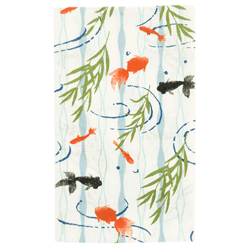 てぬぐい　せせらぎ金魚　オフ